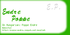 endre poppe business card